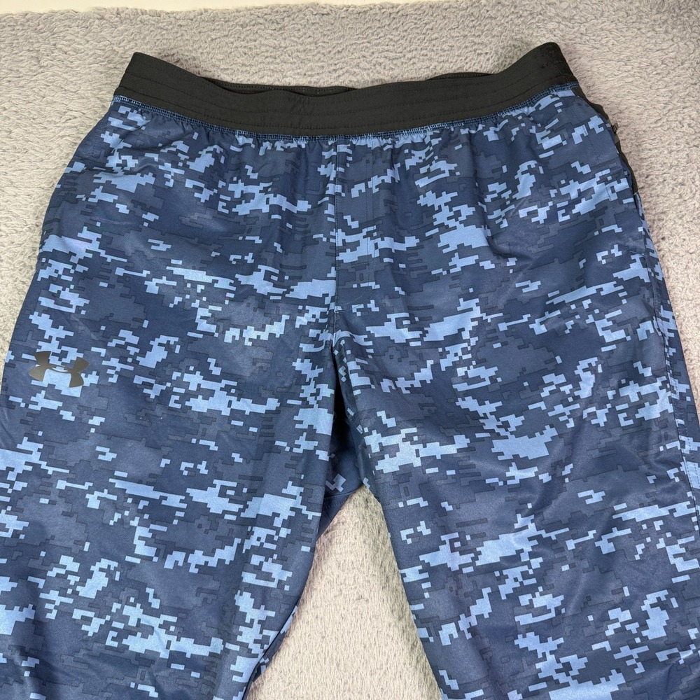 Under Armour Circuit Woven Tapered Pants Mens XL (34x32) Blue Camo Ankle Zip